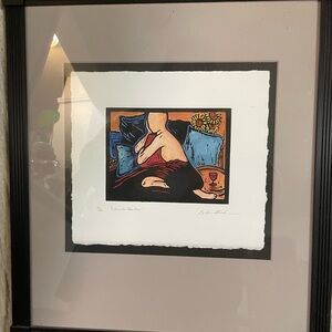 Liz Lyons Friedman Abstract Art Print with Black Frame